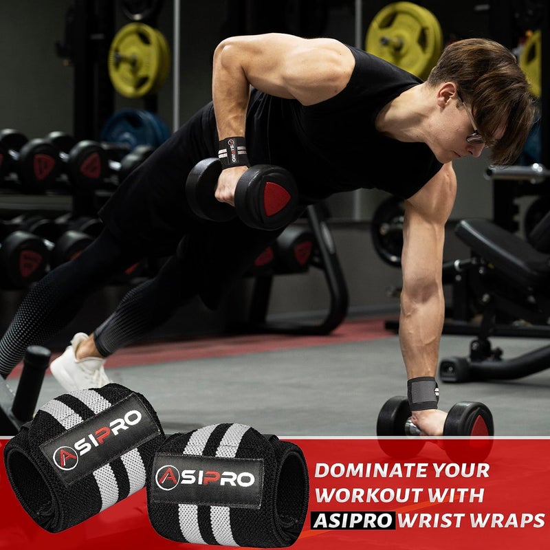 ASIPRO Wrist Wraps for Weightlifting 18" Wrist Straps for Weightlifting Weight Lifting Wrist Wraps for Men & Women, Muñequeras para Gym Wrist Support for Working Out, Gym Wrist Wraps for Powerlifting - Image 4